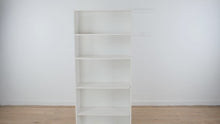 Load and play video in Gallery viewer, White Five-Shelf Bookcase with Adjustable Shelves - 72&quot; Tall
