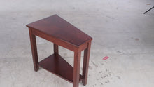 Load and play video in Gallery viewer, Narrow Cherry Finish Wood Side Table with Lower Shelf
