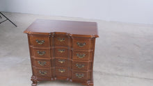 Load and play video in Gallery viewer, Traditional Solid Cherry Block Front Nightstand with Four Drawers
