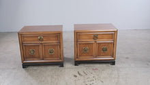Load and play video in Gallery viewer, Pair of Vintage Thomasville Pan-Asian Nightstands, 1970
