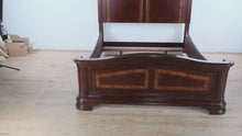Load and play video in Gallery viewer, Cherry Banded Queen Size High Back Bed
