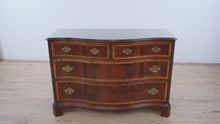 Load and play video in Gallery viewer, Hickory Furniture “American Masterpiece” Serpentine Front Bachelor’s Chest in Flame Mahogany

