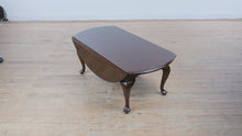 Load and play video in Gallery viewer, Henkel-Harris Genuine Mahogany Queen Anne Drop-Leaf Coffee Table
