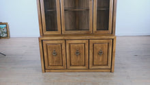 Load and play video in Gallery viewer, Beuford Oak China Cabinet – Lighted Display, 54&quot; Wide
