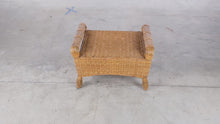 Load and play video in Gallery viewer, Vintage Wicker Rattan Footstool Ottoman Bench

