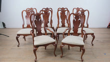 Load and play video in Gallery viewer, Set of 10 Stanley Solid Cherry Queen Anne Chairs
