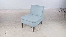 Load and play video in Gallery viewer, Uttermost Light Blue Upholstered Slipper Chair
