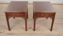 Load and play video in Gallery viewer, Pair of Mahogany Chippendale Side Tables by Hickory White
