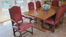 Load and play video in Gallery viewer, Stickley Furniture Dining Set – Rare Find with 8 Chairs &amp; 2 Leaves (Online Exclusive)
