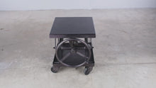 Load and play video in Gallery viewer, Restoration Hardware Scissor Lift Metal Side Table Adjustable Industrial Coffee Table
