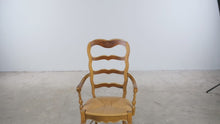 Load and play video in Gallery viewer, French Provincial Rush Seat Ladder Back Armchair
