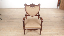 Load and play video in Gallery viewer, Carved Victorian Arm Chair with Heart Back

