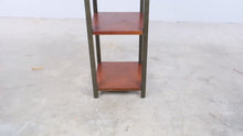 Load and play video in Gallery viewer, Industrial Modern Tall Display Shelf with Metal Frame and Wood Shelves
