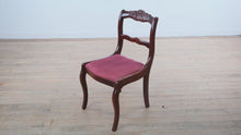 Load and play video in Gallery viewer, Mahogany Saber-Leg Chair with Carved Floral Crest
