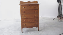 Load and play video in Gallery viewer, Antique Oak 5-Drawer Chest of Drawers
