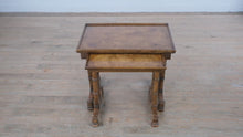 Load and play video in Gallery viewer, Pair of Burled Walnut Nesting Tables by Drexel Heritage
