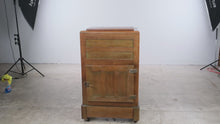 Load and play video in Gallery viewer, Antique Wood Icebox Cabinet with Metal Liner and Casters
