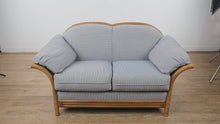 Load and play video in Gallery viewer, Coastal Blue Check Rattan Loveseat by Lane Venture
