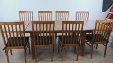 Load and play video in Gallery viewer, Lexington Home Brands Provence Extension Dining Table and 8 Slat Back Chairs
