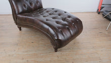 Load and play video in Gallery viewer, Tufted Leather Chaise Lounge, Brown Button Tufted Accent Chaise
