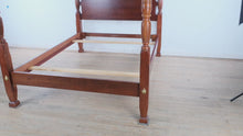 Load and play video in Gallery viewer, American Drew Queen Rice Carved Poster Bed – Solid Cherry

