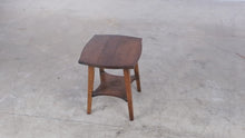 Load and play video in Gallery viewer, Antique Mission Oak Stool or Plant Stand with Lower Shelf

