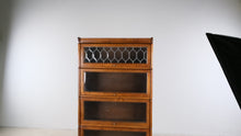 Load and play video in Gallery viewer, are 5 Stack Oak Barrister Bookcase with Leaded Glass Door and Globe Wernicke Style -#2- ONLINE ONLY (Copy)
