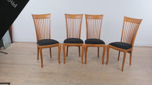Load and play video in Gallery viewer, A. Sibau Italian Slat Back Dining Chairs Set of 4 Wood Frame Upholstered Seat

