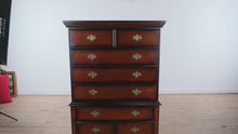 Load and play video in Gallery viewer, Traditional Cherry Highboy Dresser by The Bombay Company

