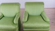 Load and play video in Gallery viewer, Pair of Councill Craftsmen Green Upholstered Lounge Chairs
