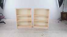 Load and play video in Gallery viewer, IKEA BILLY Birch Effect Bookcases Pair 31 Inch Adjustable Shelves
