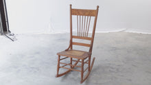 Load and play video in Gallery viewer, Antique Oak Rocking Chair with Pressed Back
