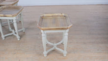 Load and play video in Gallery viewer, Pier 1 “Amelia” Square Side Table – Distressed Two-Tone Wood Finish - 3 Available
