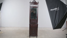 Load and play video in Gallery viewer, Handmade Indonesian Carved Wood Hall Tree with Mirror and Storage
