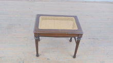 Load and play video in Gallery viewer, Traditional Cane Top Bench Stool with Wood Frame
