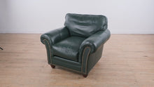 Load and play video in Gallery viewer, Hunter Green Leather Arm Chair – Classic Leather
