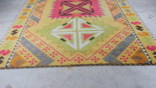 Load and play video in Gallery viewer, Bloomingdales Portuguese Hand Made Wool Rug 89 x 140 Geometric Southwestern

