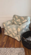 Load and play video in Gallery viewer, Camden Collection Swivel Arm Chair in Sage Floral Upholstery
