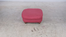 Load and play video in Gallery viewer, Red Upholstered Ottoman Footstool with Wood Bun Feet 27 Inch
