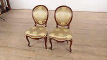 Load and play video in Gallery viewer, Pair of Golden Balloon Back Chairs
