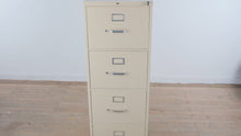 Load and play video in Gallery viewer, HON 4 Drawer Metal Filing Cabinet in Beige Steel
