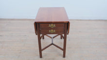 Load and play video in Gallery viewer, Henkel Harris Solid Cherry Drop Leaf Side Table with Drawers
