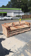 Load and play video in Gallery viewer, Mid-Century Henredon Sofa – Velvet Velour Upholstery
