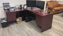 Load and play video in Gallery viewer, Executive L-Shaped Desk with File Drawers – 78x66
