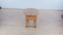Load and play video in Gallery viewer, Solid Oak Oval End Table with Drawer Traditional Side Table
