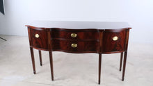 Load and play video in Gallery viewer, Thomasville Mahogany Federal Style Sideboard Buffet Credenza with Brass Hardware - Online Only
