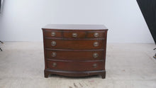 Load and play video in Gallery viewer, Traditional Bow Front Bachelor's Chest – Mahogany Finish – 6 Drawers
