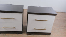 Load and play video in Gallery viewer, Elko Falls Contemporary White and Espresso Nightstands Pair with USB Charging
