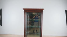 Load and play video in Gallery viewer, Philip Reinisch Sheffield Collection Lighted Curio Cabinet – Solid Wood, Cherry Finish
