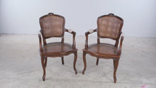 Load and play video in Gallery viewer, Pair of French Louis XV Style Double Cane Armchairs
